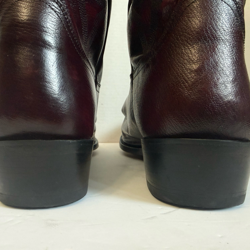 Dan Post DP 2112R Men’s 15D Black Cherry Burgundy Leather Cowboy Boots - Picture 4 of 9